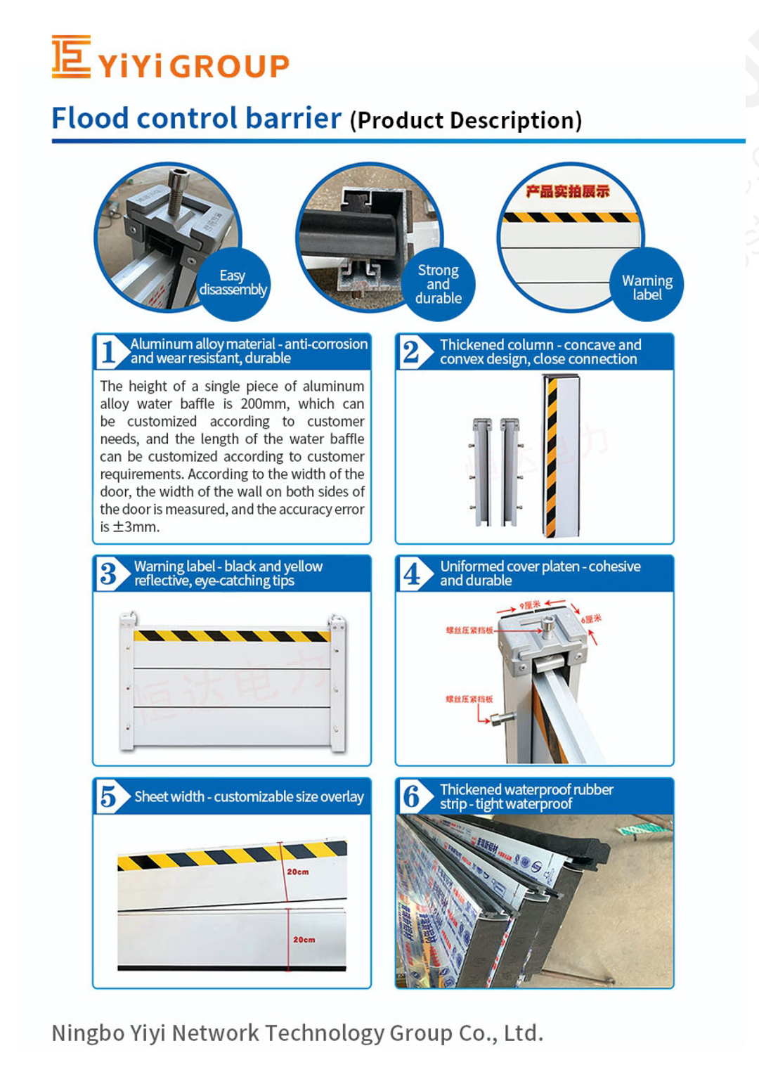 Barrera contra inundaciones Manual YiYi Traffic